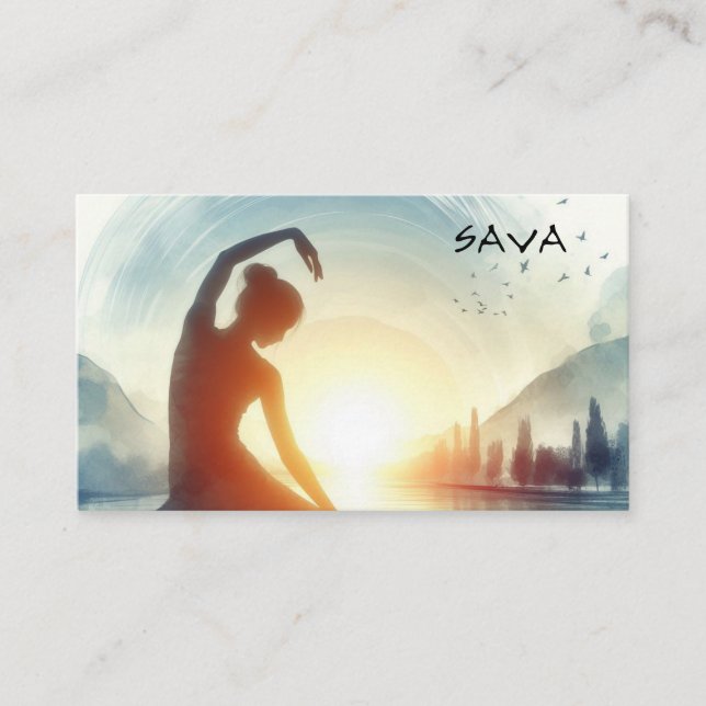 Yoga and Wellness Studio Zen Business Card (Front)
