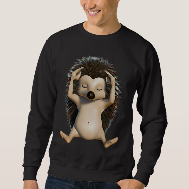 Yoga Animal  Hedgehog in Yoga Pose  Unique Yoga  1 Sweatshirt (Front)