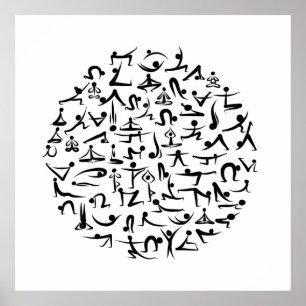 Yoga asana collection poster