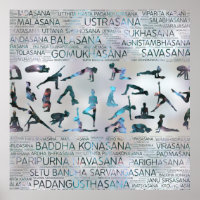 Yoga Asanas / Poses Sanskrit Word Art  Labradorite