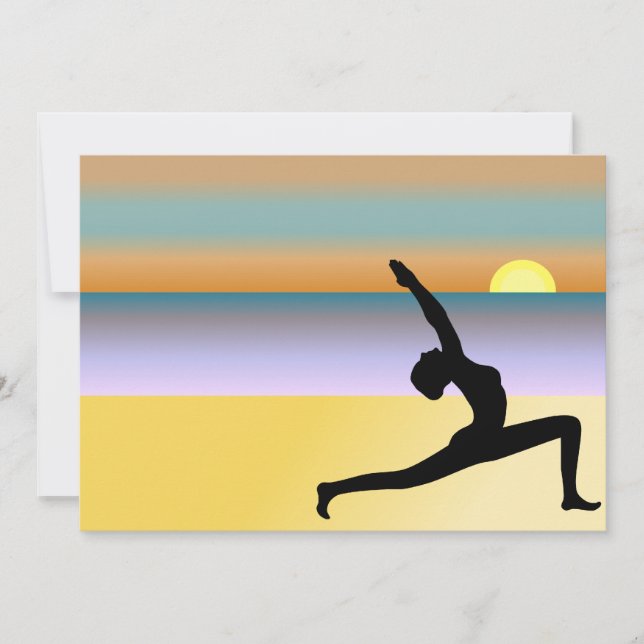 Yoga At The Beach Custom Invitations (Front)