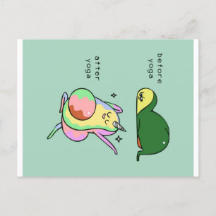 Yoga avocado holiday gift postcard