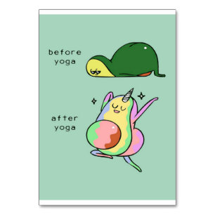 Yoga avocado   holiday gift table number