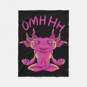 Yoga Axolotl Meditation Design Fleece Blanket