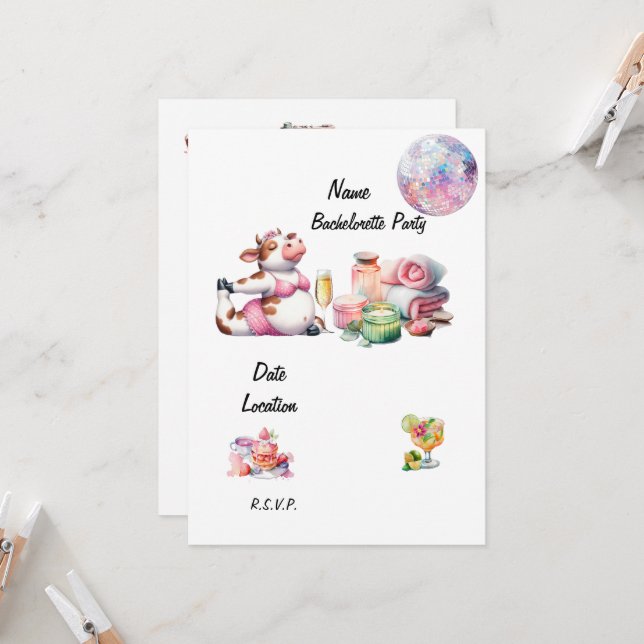 Yoga Bachelorette Party  Invitation (Front/Back In Situ)