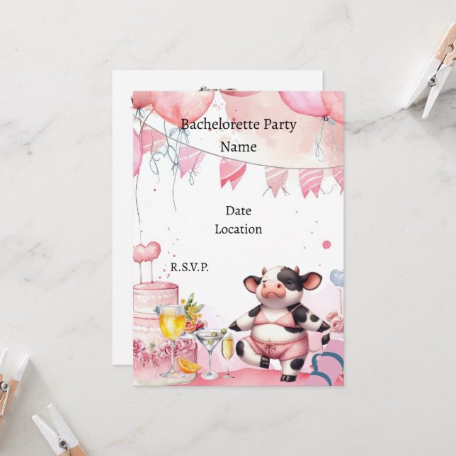 Yoga Bachelorette Party  Invitation (Front/Back In Situ)