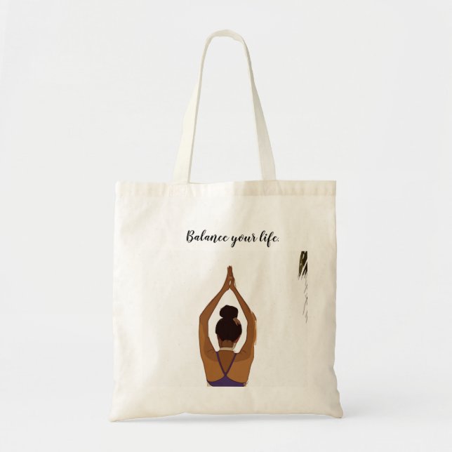 Yoga Balance your life woman posing yoga Tote Bag (Front)