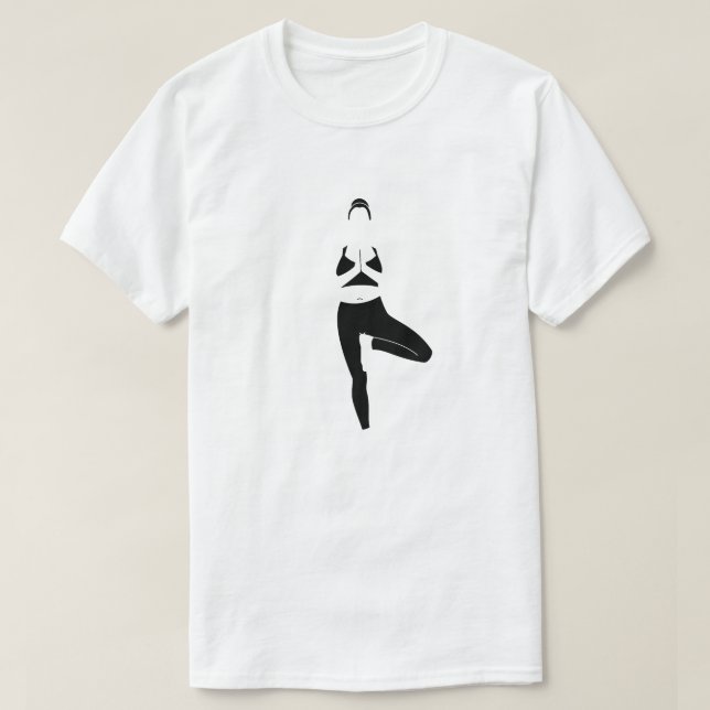 Yoga Baum Pose, black T-Shirt (Design Front)