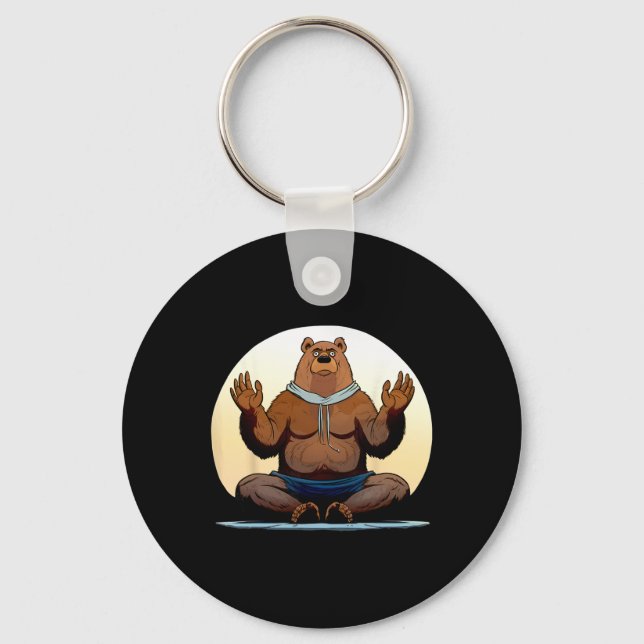Yoga Bears _1  Key Ring (Front)