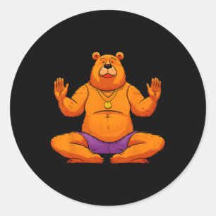 Yoga Bears Classic Round Sticker