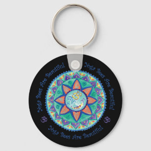 Yoga Bees Om Mandala  Key Ring