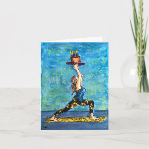 Yoga Birthday card with funny pun inside
