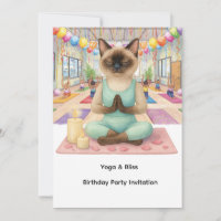 Yoga Birthday Party for Siamese Cat Lovers