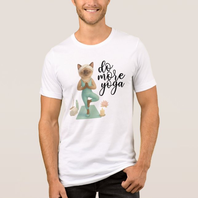 Yoga Birthday Party for Siamese Cat Lovers  Tri-Blend Shirt (Front)
