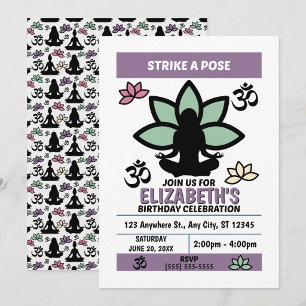 Yoga Birthday Party Invitation