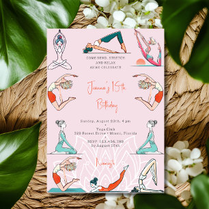 Yoga birthday party invitation