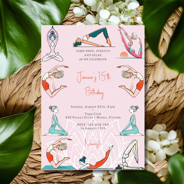 Yoga birthday party invitation (Creator Uploaded)