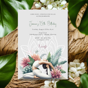 Yoga birthday party invitation