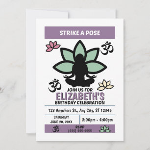 Yoga Birthday Party Invitation