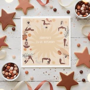Yoga birthday party napkin