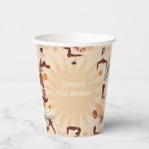 Yoga birthday party paper cups