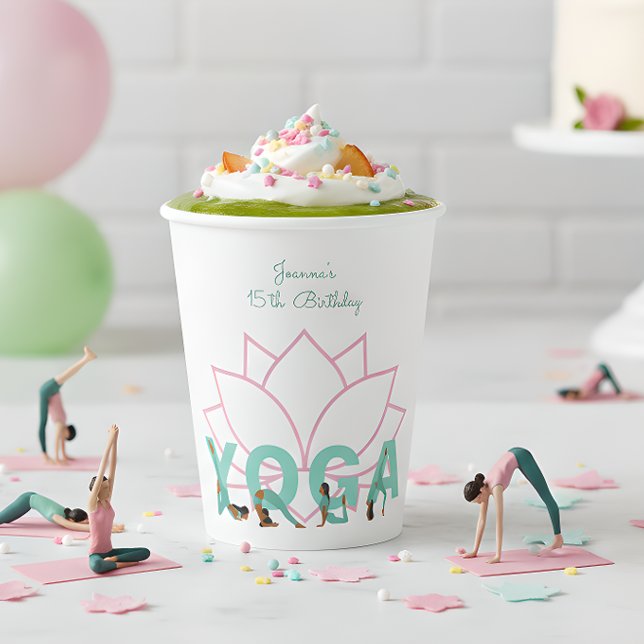 Yoga birthday party paper cups (Creator Uploaded)