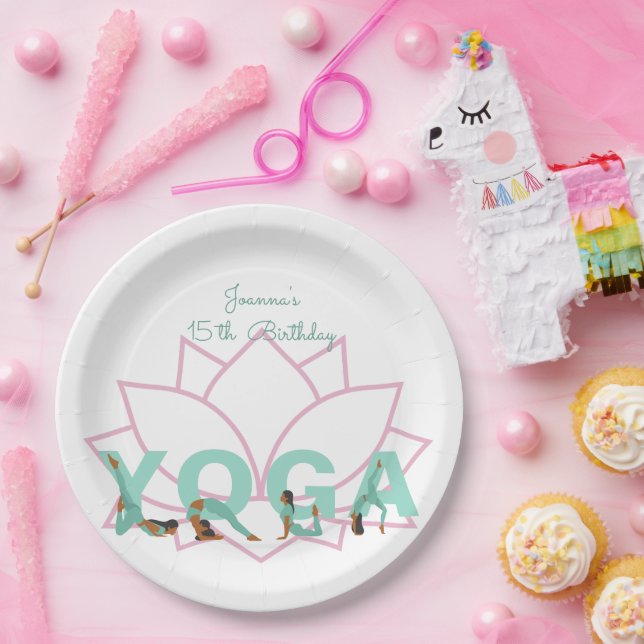 Yoga birthday party paper plate (Party)