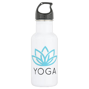Yoga Blue Simple Lotus Waterbottle 532 Ml Water Bottle