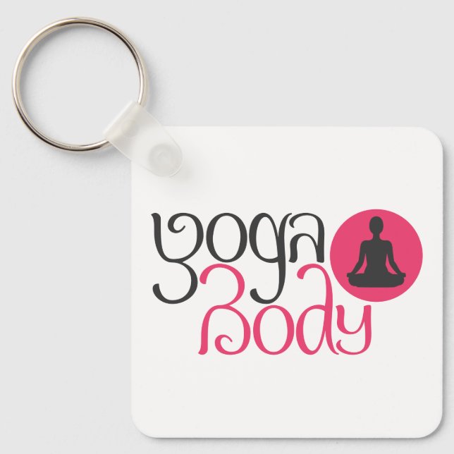 Yoga Body With Yoga Pose Graphic Key Ring (Front)