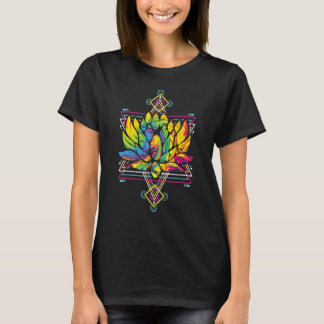 Yoga Boho Flower Blossom Sacred Geometry Lotus T-Shirt