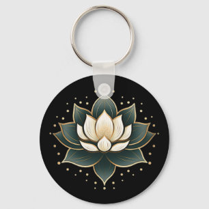 Yoga Botanical Lotus Spiritual Yoga Lover  Key Ring