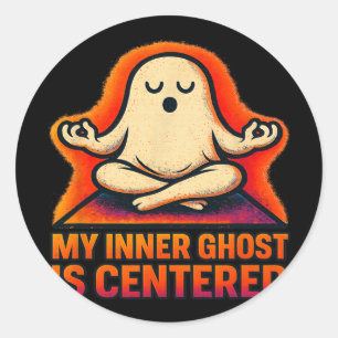 Yoga Breathwork Centred Halloween Ghost Classic Round Sticker