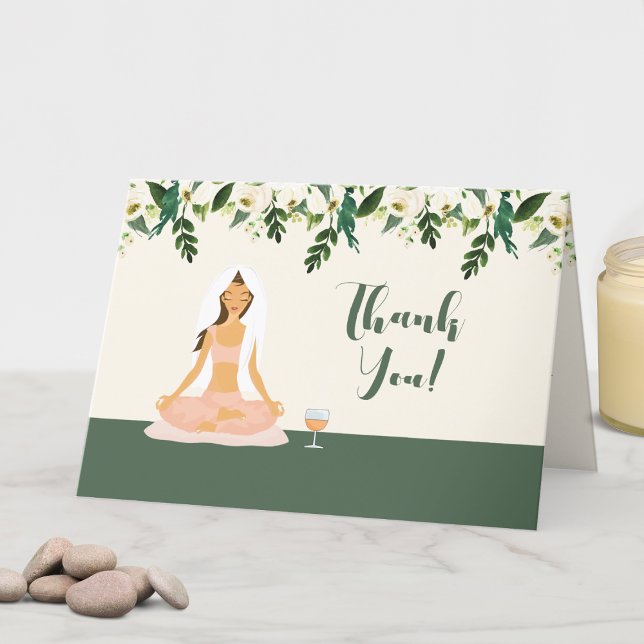 Yoga Bride Mimosa Bridal Shower Thank You  Card (Yoga Bridal Shower Thank You Note Card)