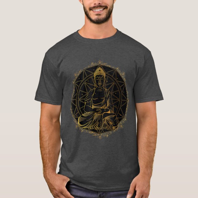 Yoga Buddha Mandala Design for women men Mandala T-Shirt (Front)