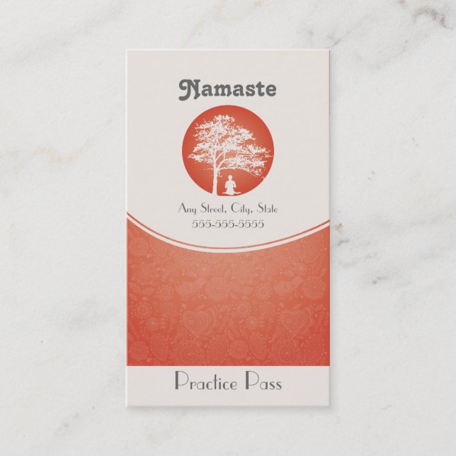 Yoga Business Card 10 Class Pass (Front)