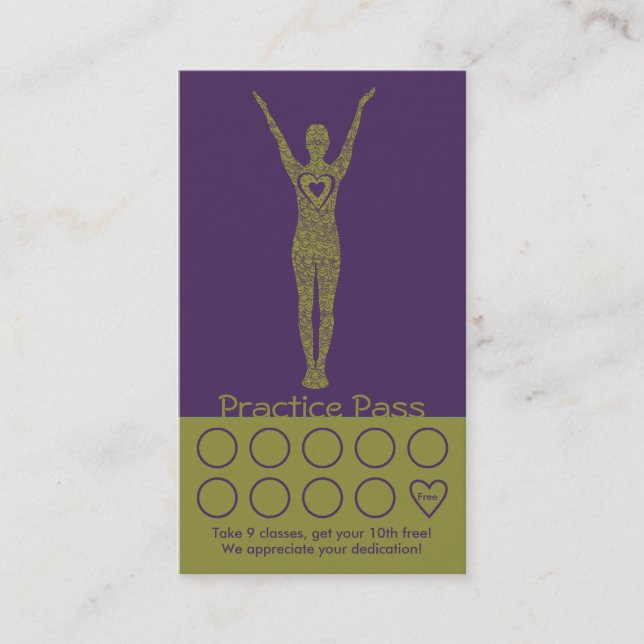 Yoga Business Card 10 Class Pass (Front)