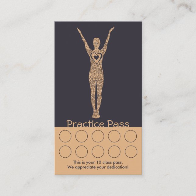 Yoga Business Card 10 Class Pass (Front)