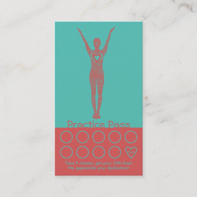 Yoga Business Card 10 Class Pass (Front)