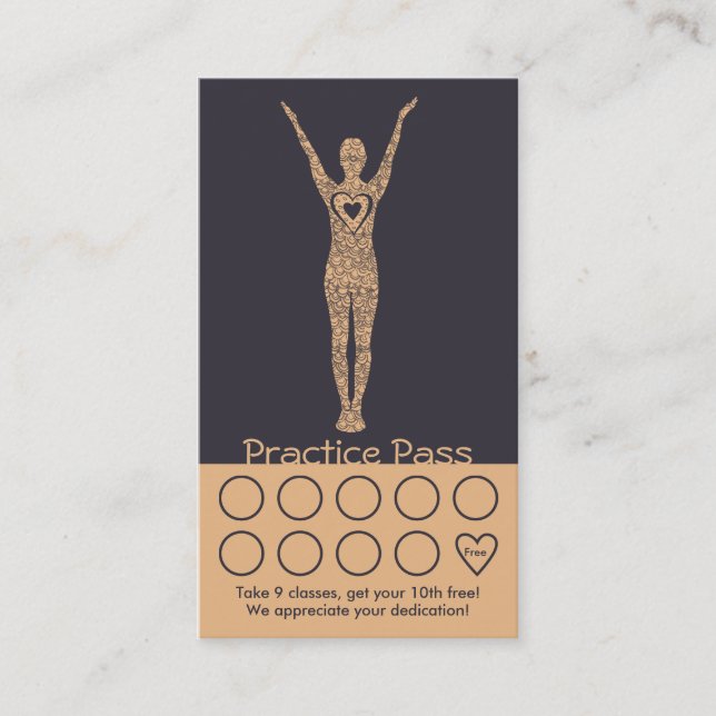 Yoga Business Card 10 Class Pass (Front)