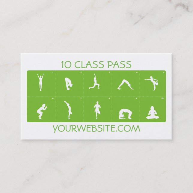 Yoga Business Card 10 Class Pass (Front)