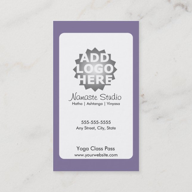 Yoga Business Card 10 Class Pass (Back)