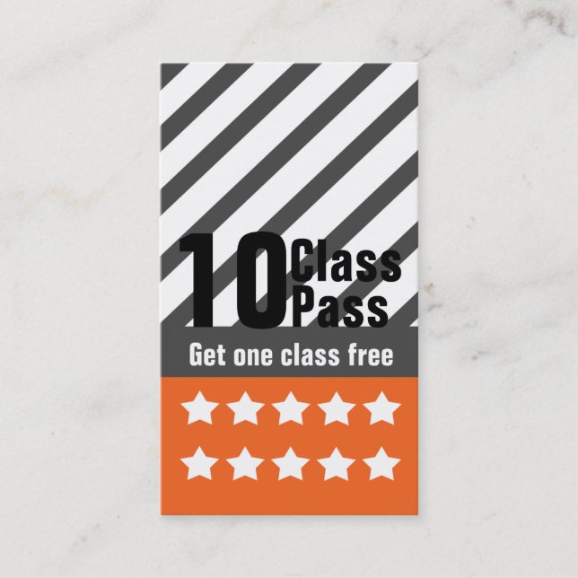 Yoga Business Card 10 Class Pass Template (Front)