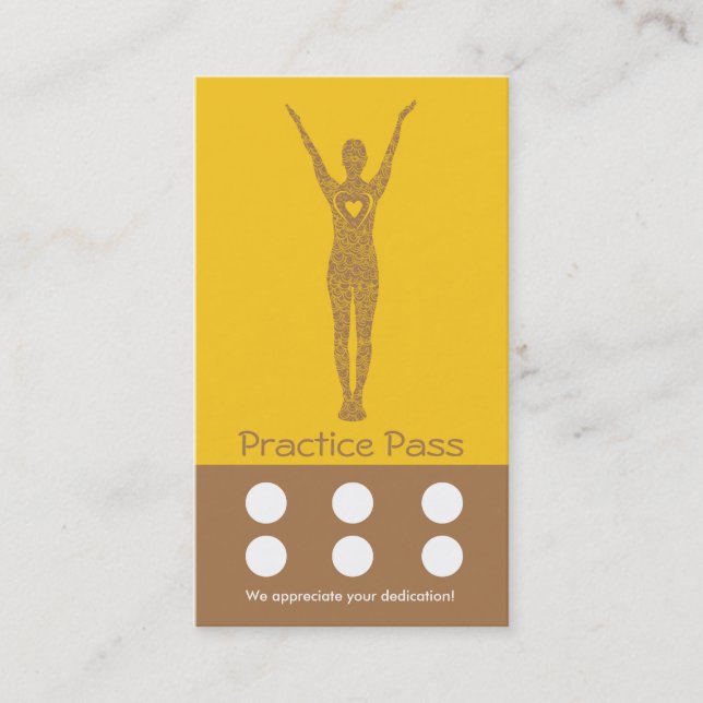 Yoga Business Card 6 Class Pass (Front)