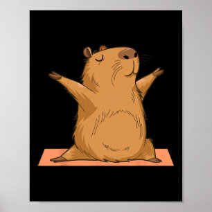 Yoga Capyra Funny Capy Lover Men Women Teen Girls Poster