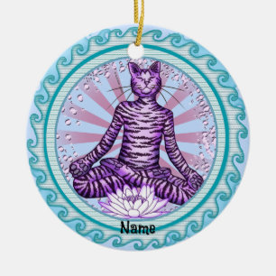 Yoga Cat Ceramic Ornament