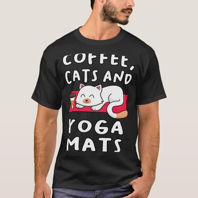 Yoga Cat Coffee T-Shirt (Front)