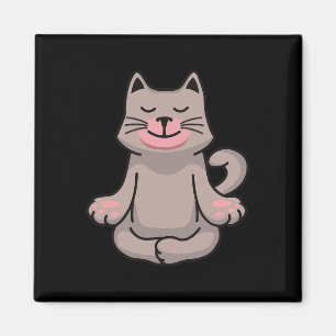 Yoga Cat Meditation Namaste Gift  Magnet