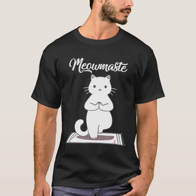 Yoga Cat Meowmaste Namaste T-Shirt (Front)