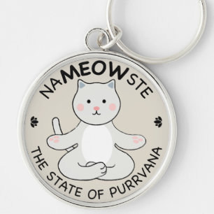 Yoga Cat - Namaste Key Ring