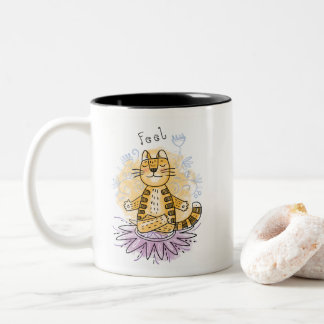 Yoga Cat Two-Tone Coffee Mug